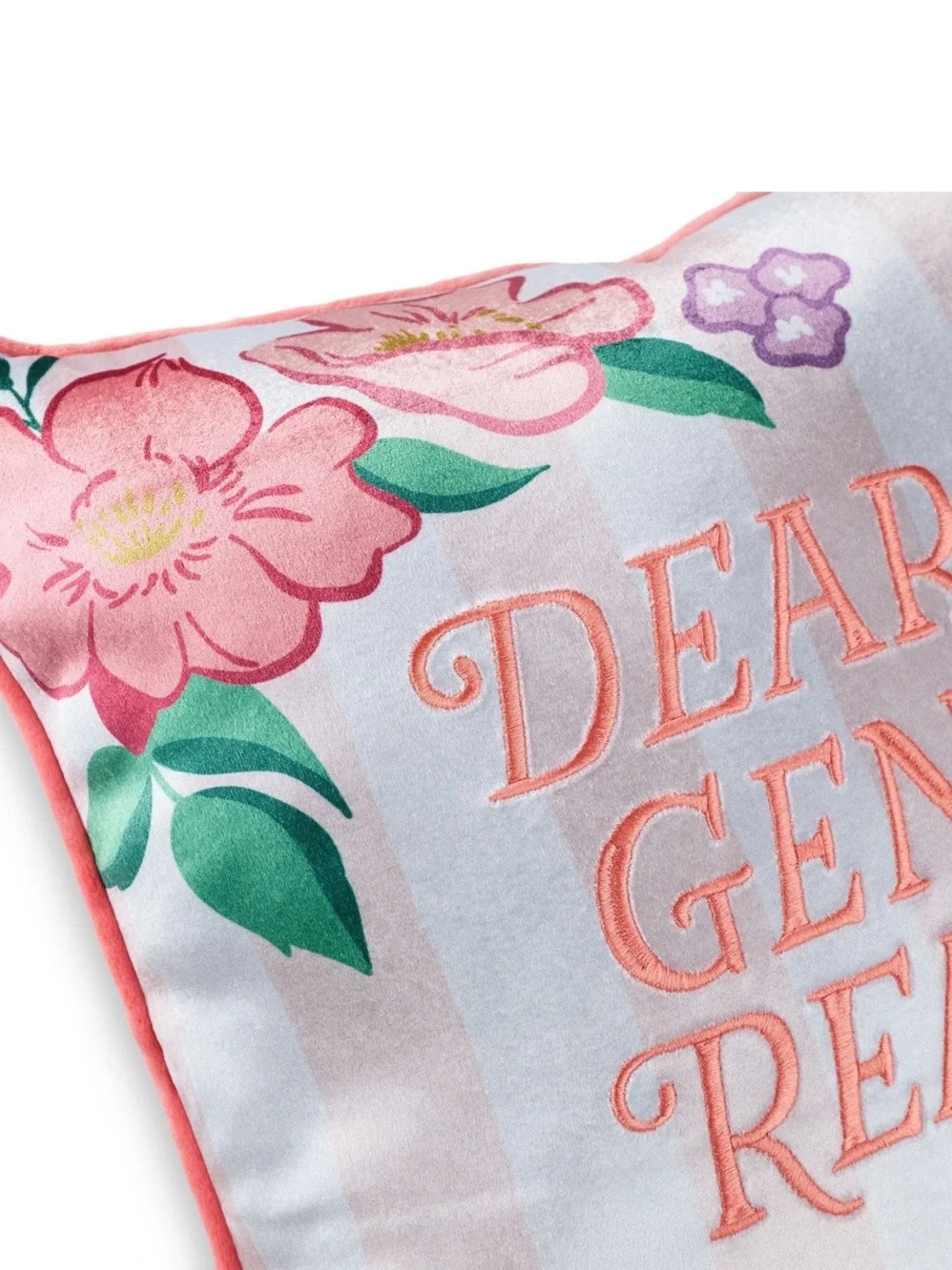 Hallmark Bridgerton Dearest Gentle Reader Decorative Pillow Pink Floral